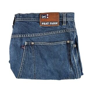 VTG Phat Farm Denim Jeans Straight Leg Sz 42x34 Grunge Skater Hong Kong Read